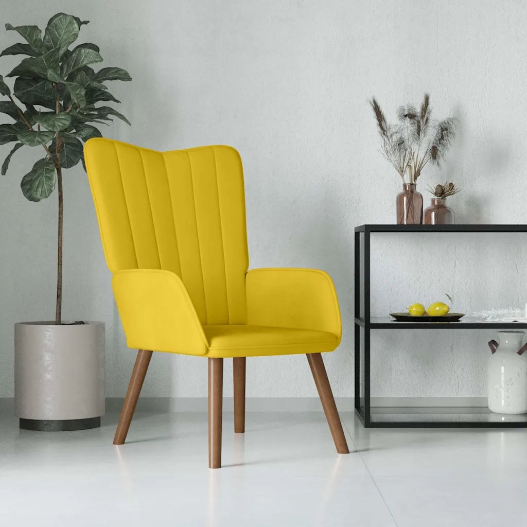 Divano Sedia-Poltrona Relax Giallo Senape in Velluto 191766