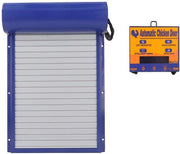 Pannello automatico per pollaio - Modalità timer e manuale - Blu - Pollaio automatico - Materiale in alluminio e alimentato da batterie - Adatto per pollai...