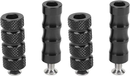 Motorcicletta Pedale Anti-Slittamento a Guscio - Nero - Supporto Pedale - Spaziatura 6mm - Kit di Montaggio a Boccoletti - Moto