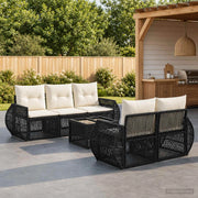 Set Divano da Giardino 6 pz Nero polyrattan 3435346