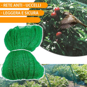 Trade Shop - Rete Anti Uccelli Protezione Ortaggi Verde 4 X 3 Metri Giardino Orto Antiuccelli -