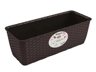 BALCONETTA NATURAL MOKA CON RISERVA D'ACQUA- - cm.50x18x16h. - lt. 9.2 - 3 pezzi STEFANPLAST