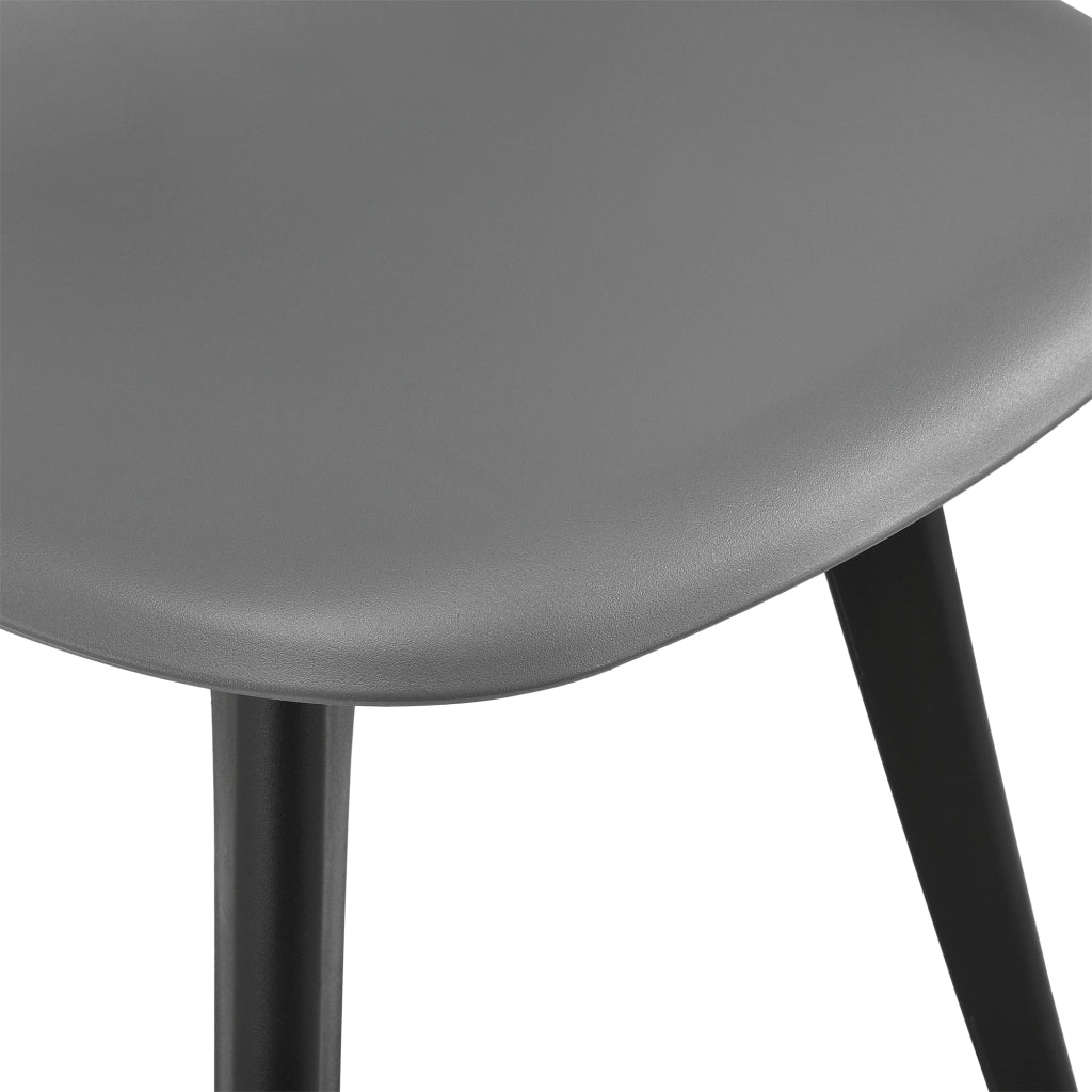 [en.casa] Sedie per Sala da Pranzo Design 83 x 54 x 48 cm Set di 6 Pezzi Plastica Grigio/Nero