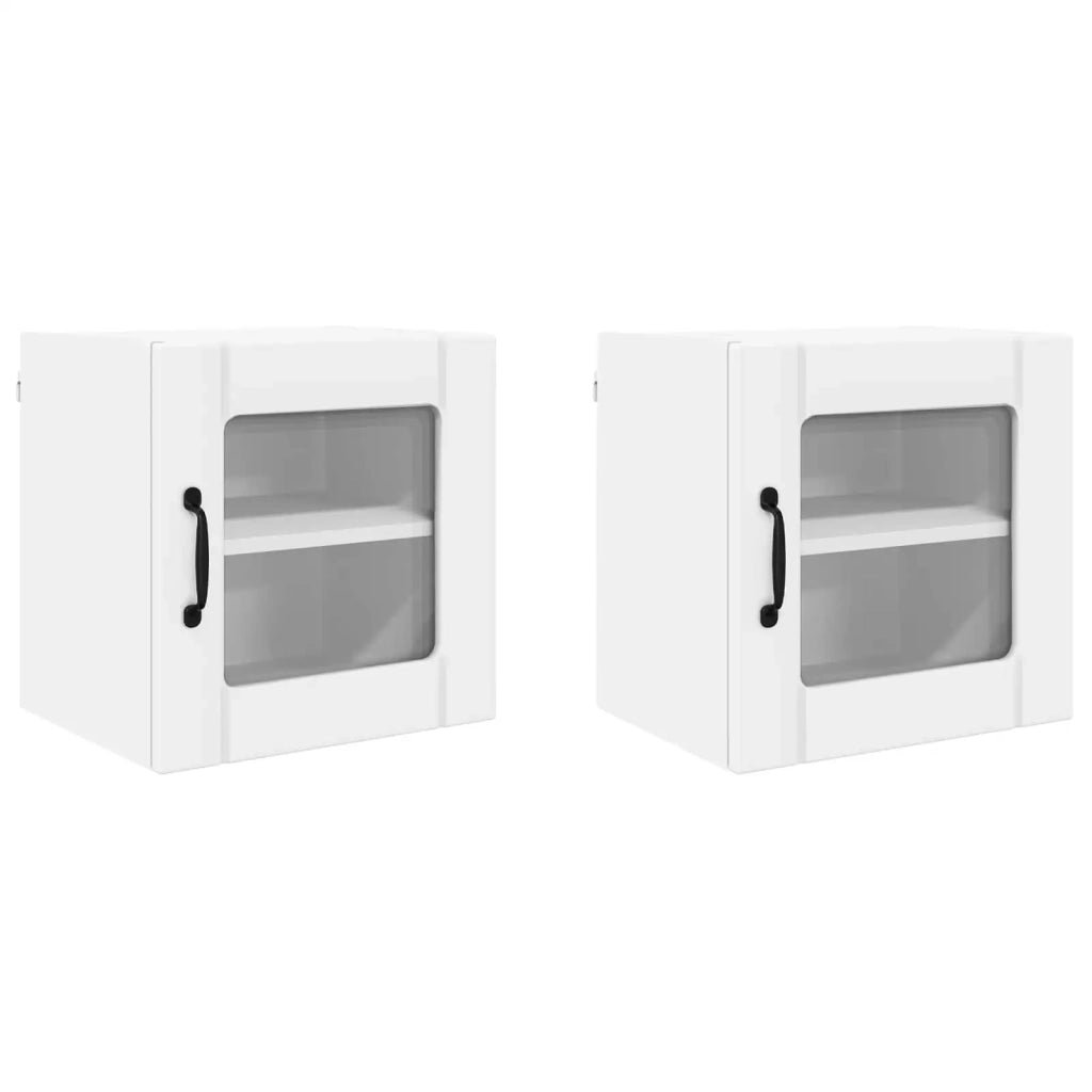 Mobile in vetro da parete LUCCA 2 pcs Bianco 40 x 31 x 40 cm 884835