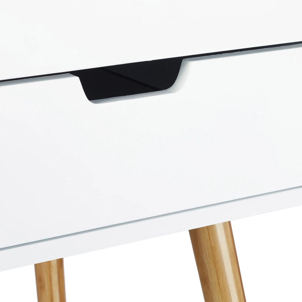 Comodino con 2 cassetti consolle MDF bianco 13_0002693