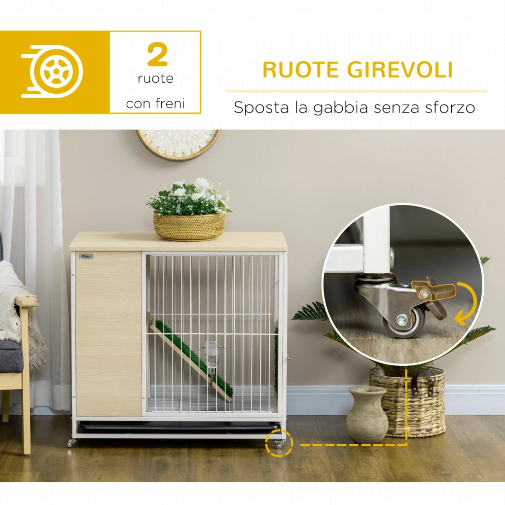 Gabbia per Conigli con Serbatoio d'Acqua e Vassoio ¨C Zephmum ¨C 78x52.5x76.5 cm