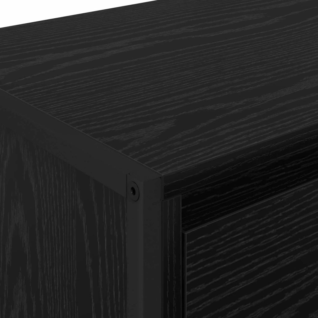 Comodino Rovere Nero 39,5 x 30 x 50 cm Legno multistrato 886642