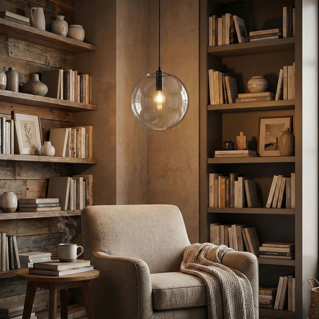 Lampada Da Soffitto Pensile Di Vetro Lassi Black 30 Cm