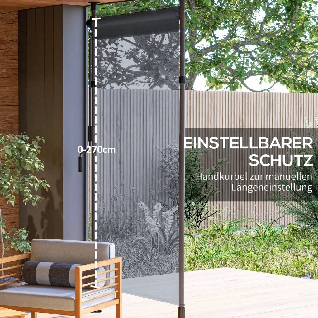 Tenda da sole verticale 150 x 220-310 cm grigio scuro