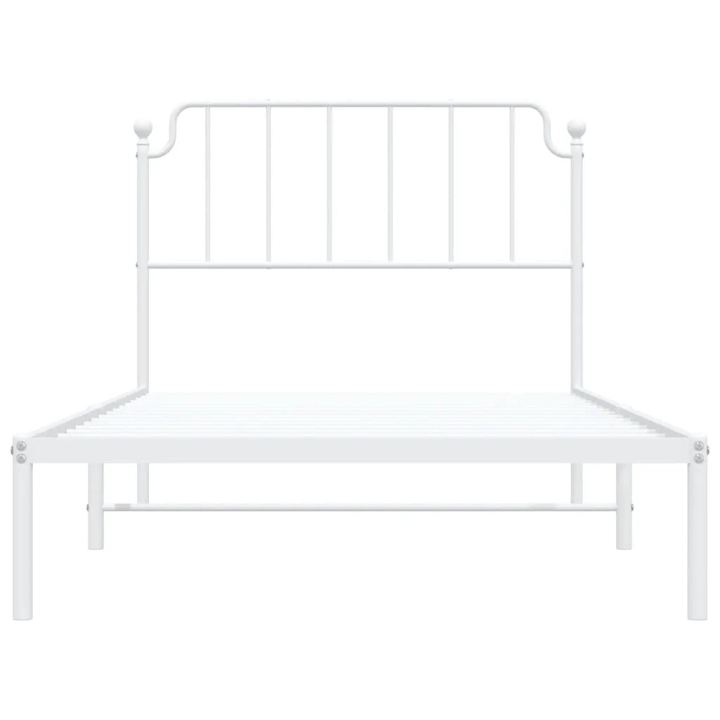 Giroletto con Testiera Metallo Bianco 107x203 cm 373932