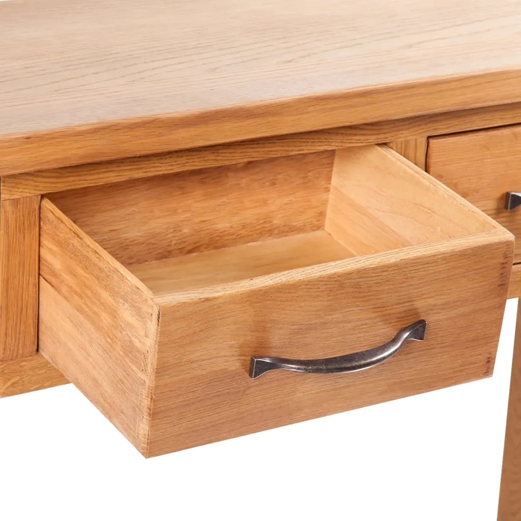 Tavolo Consolle con 2 Cassetti 83x30x73cm in Massello di Rovere 241675