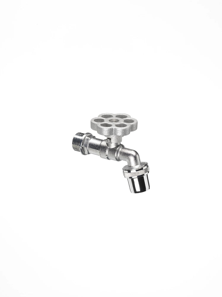 Cheonda - Rubinetto con manopola a fiore Belfer colorato Ø 29 mm Colore: Alluminio