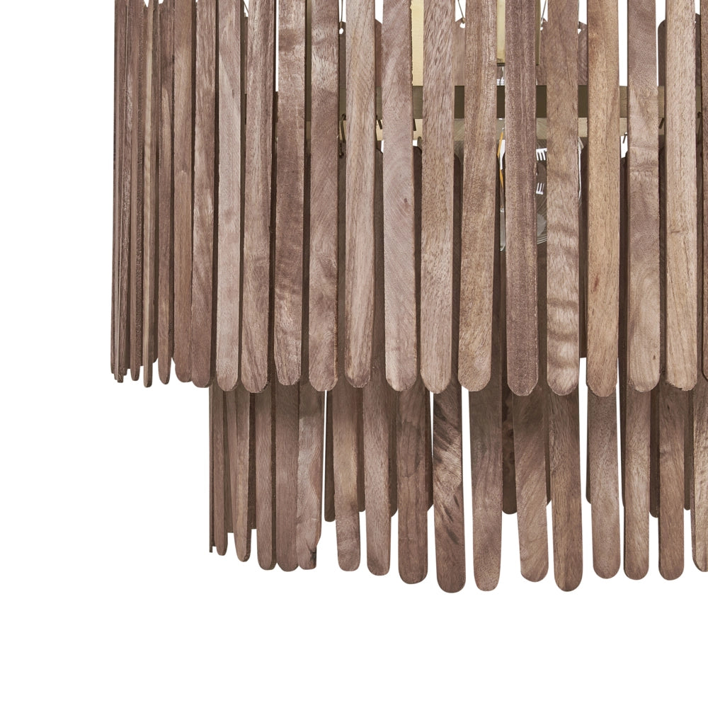 Lampada a sospensione Legno scuro Paralume naturale di mango Plafoniera Stile industriale Boho Accessori per la casa Fatti a mano