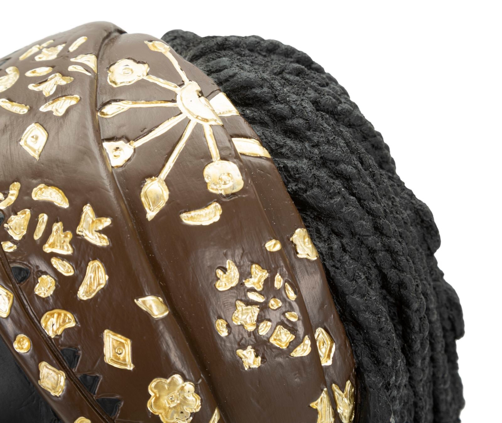 Statua Donna Masai 19x30x18,5 cm in Poliresina Nero/Oro