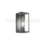 APPLIQUE MIRAGE ANTRACITE 1 LUCE ATTACCO E27 IP44 13X13X23CM IN METALLO E VETRO