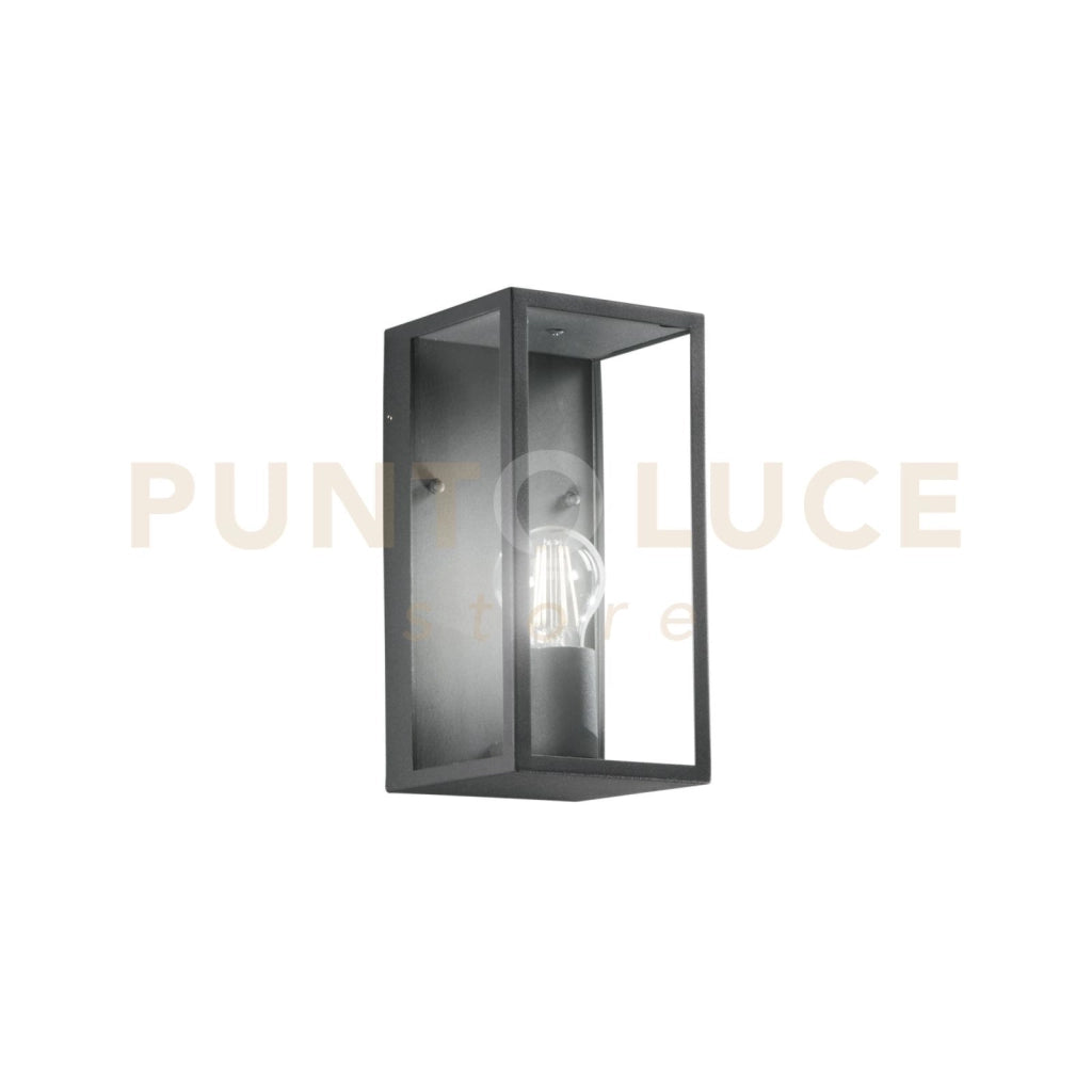 APPLIQUE MIRAGE ANTRACITE 1 LUCE ATTACCO E27 IP44 13X13X23CM IN METALLO E VETRO