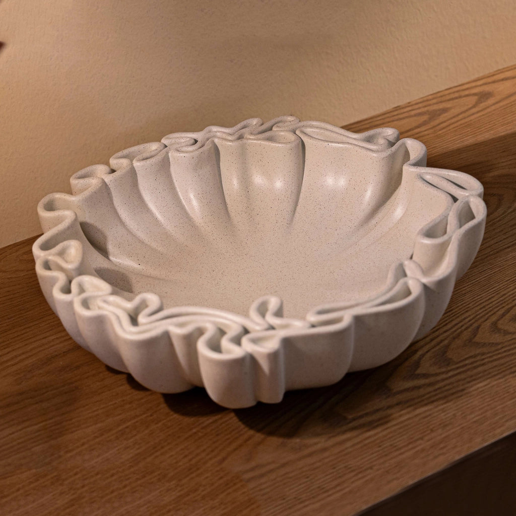 Fanepale, Svuotatasche Effetto Pietra, Bianco Crema