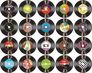 Quadro di Vinile Retro in Stile degli Anni '80 - Set di 20 pezzi - Decorazione per Muro - Stile 80s per Ristoranti, Feste a Casa - Nero