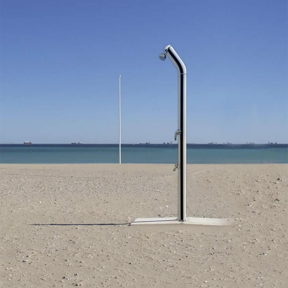 Doccia da Giardino Miscelatore e Lavapiedi ATI Docce UNI-1M Inox Anodizzato