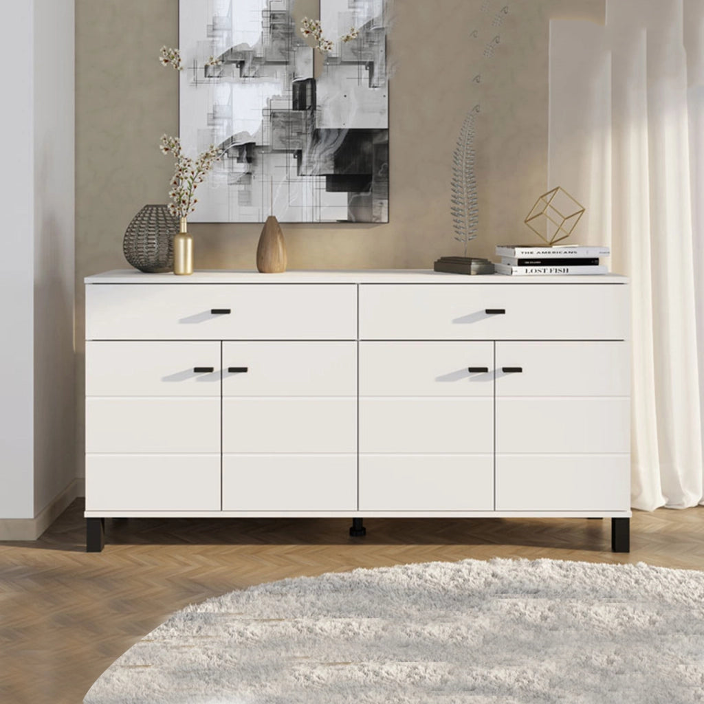 Madia Barich, Credenza 3 Ripiani, 154x35x78h cm Bianco