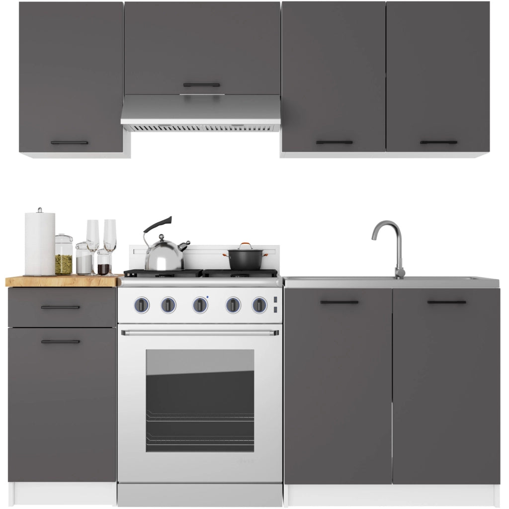 Mobile da cucina pensile sistema AKORD OLIWIA Bianco 40 cm 1 anta inserto frontale Grigio Grafite 40x30x58 cm