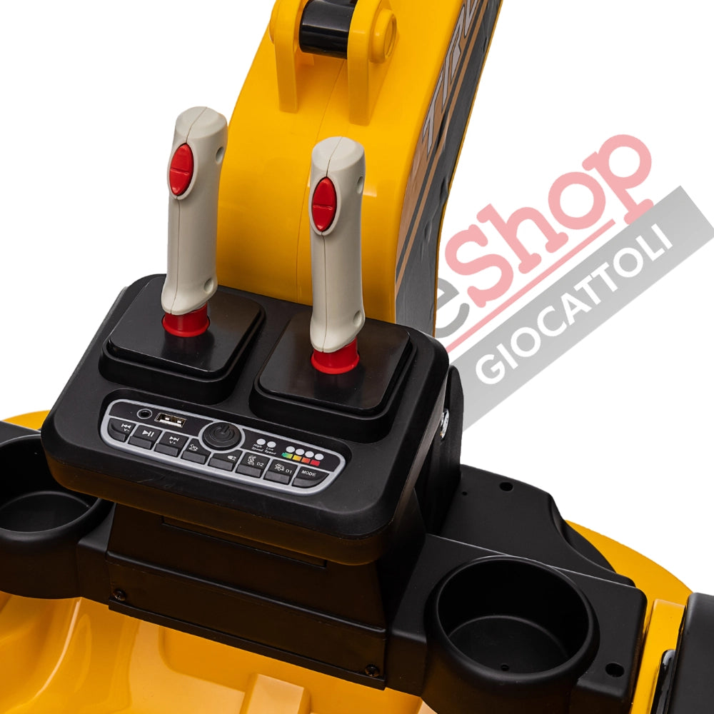 Trattore Escavatore Elettrico Braccio Meccanico Per Bambini 12V con Radiocomando