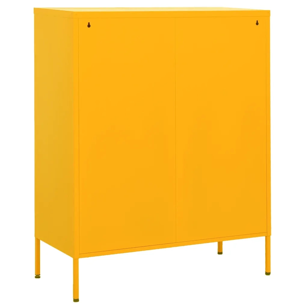 Armadietto Giallo Senape 80x35x101,5 cm in Acciaio 336164