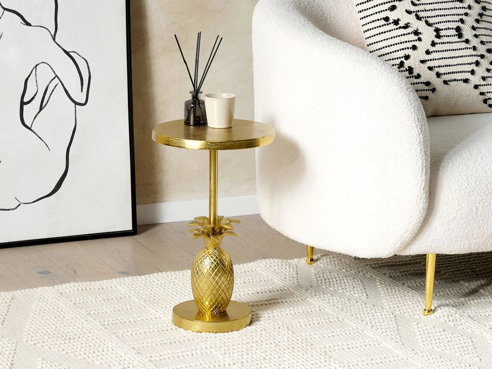 Tavolino in metallo dorato 29 x 29 x 49 cm Accent Pineapple End Table Glam Soggiorno