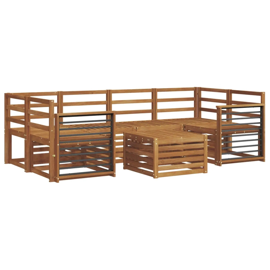Set divani 7 pcs Naturale Legno di Acacia Massello 3374459