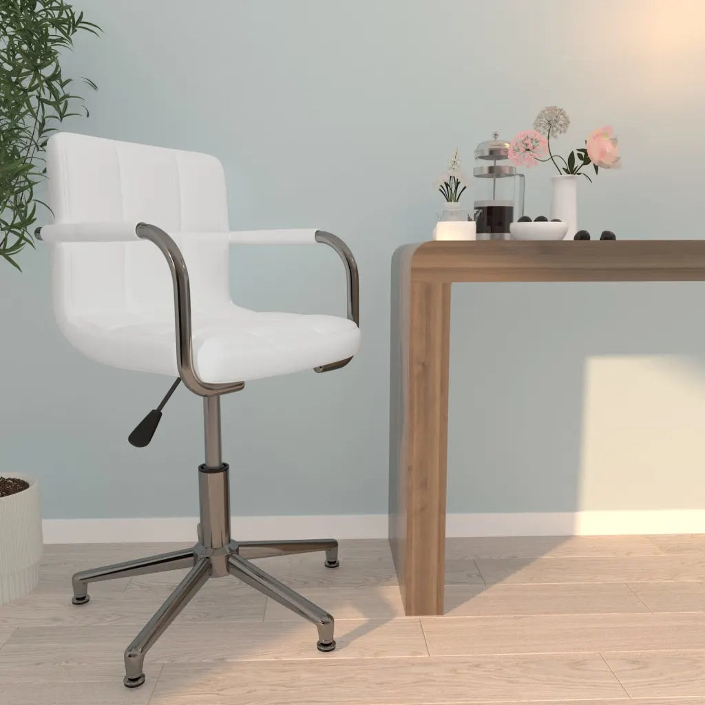 Sedia da Ufficio | Sedia da Gaming Girevole Bianca in Similpelle