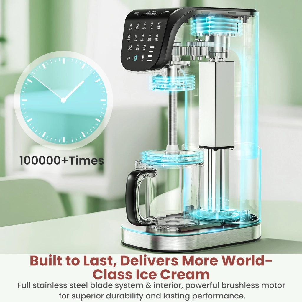 Macchina per Gelato Automatica 11-in-1 ¨C Xylo ¨C 3 Contenitori, Sorbetto, Frapp¨¨, Argento