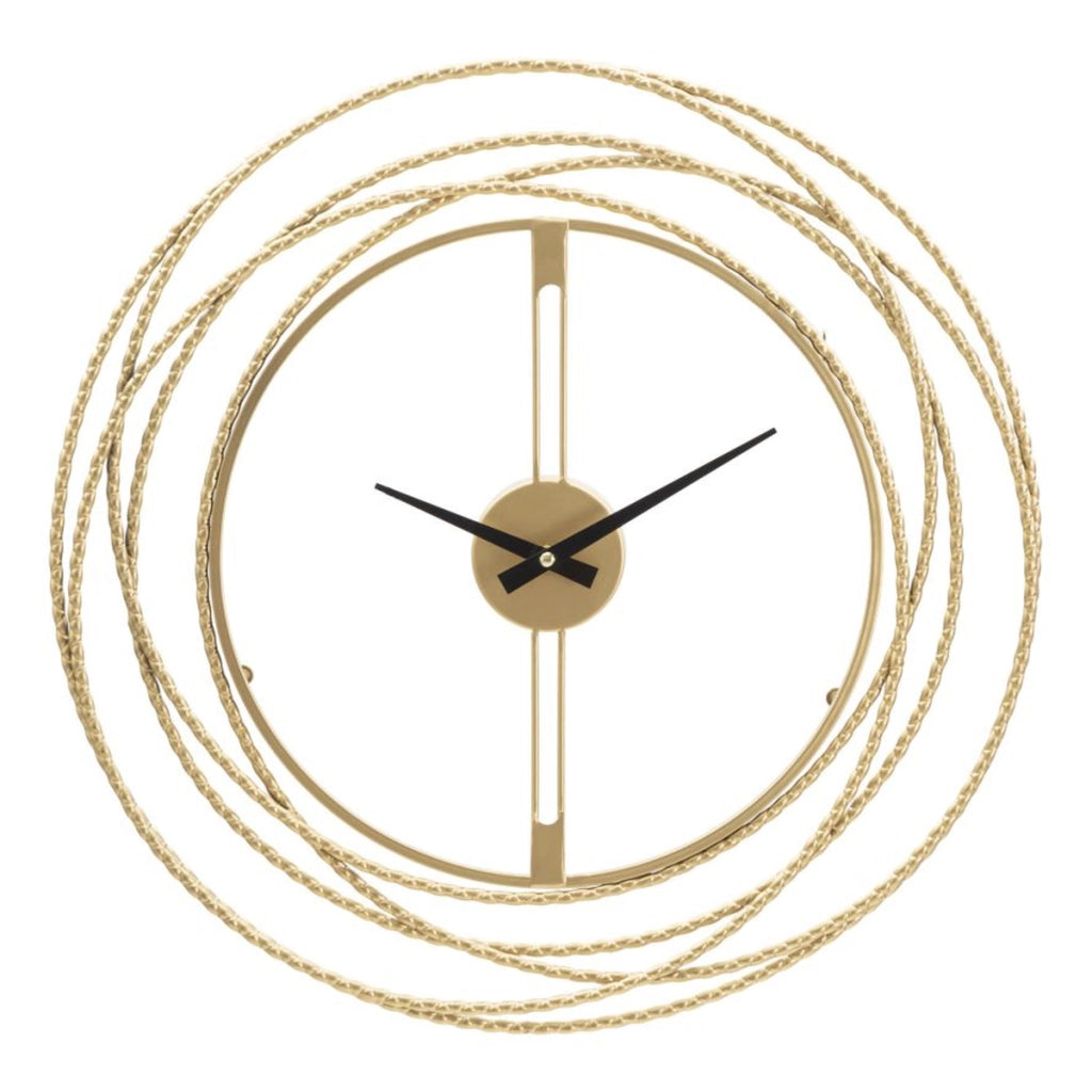 Orologio da parete Gold Strips con anelli concentrici in ferro oro