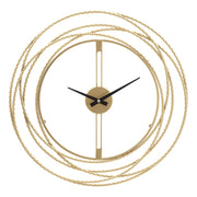 Orologio da parete Gold Strips con anelli concentrici in ferro oro
