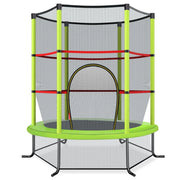 Trampolino da giardino 165 x 165 x 188 cm con rete di sicurezza e robustezza rinforzata design in PVC verde 20_0020169