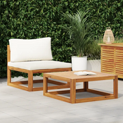 Set Divani da Giardino 2 pz con Cuscini in Massello di Acacia