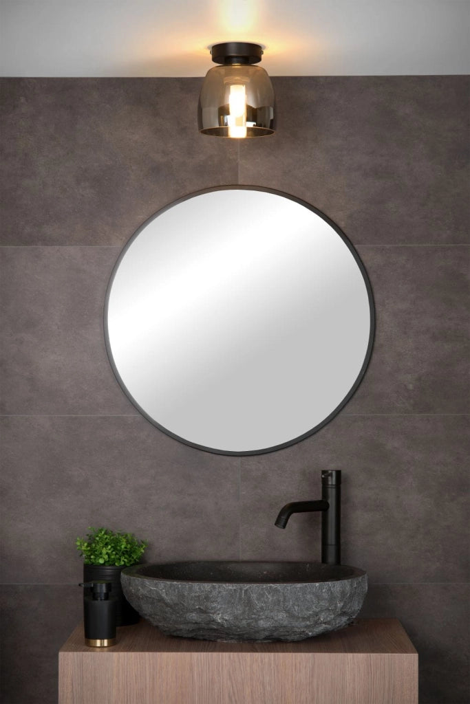 Faretto soffitto Lucide Tyler vetro G9 33W nero trasparente