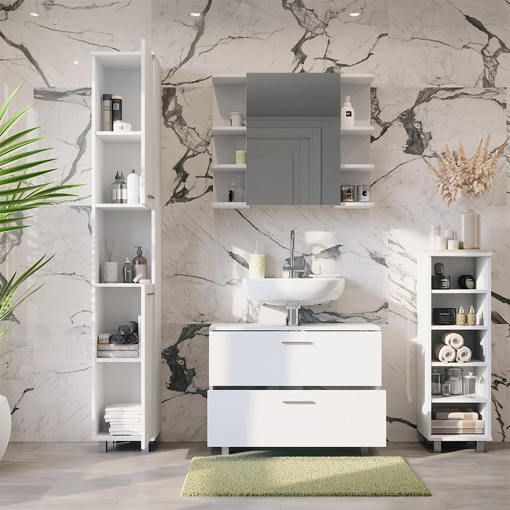 Vicco Set di mobili da bagno Bianco 4 parti