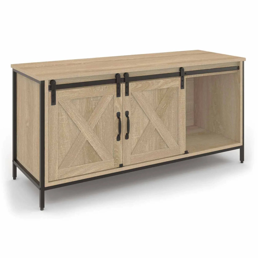 IDMarket - Porta TV 113 cm 2 porte scorrevoli QUEBEC design industriale
