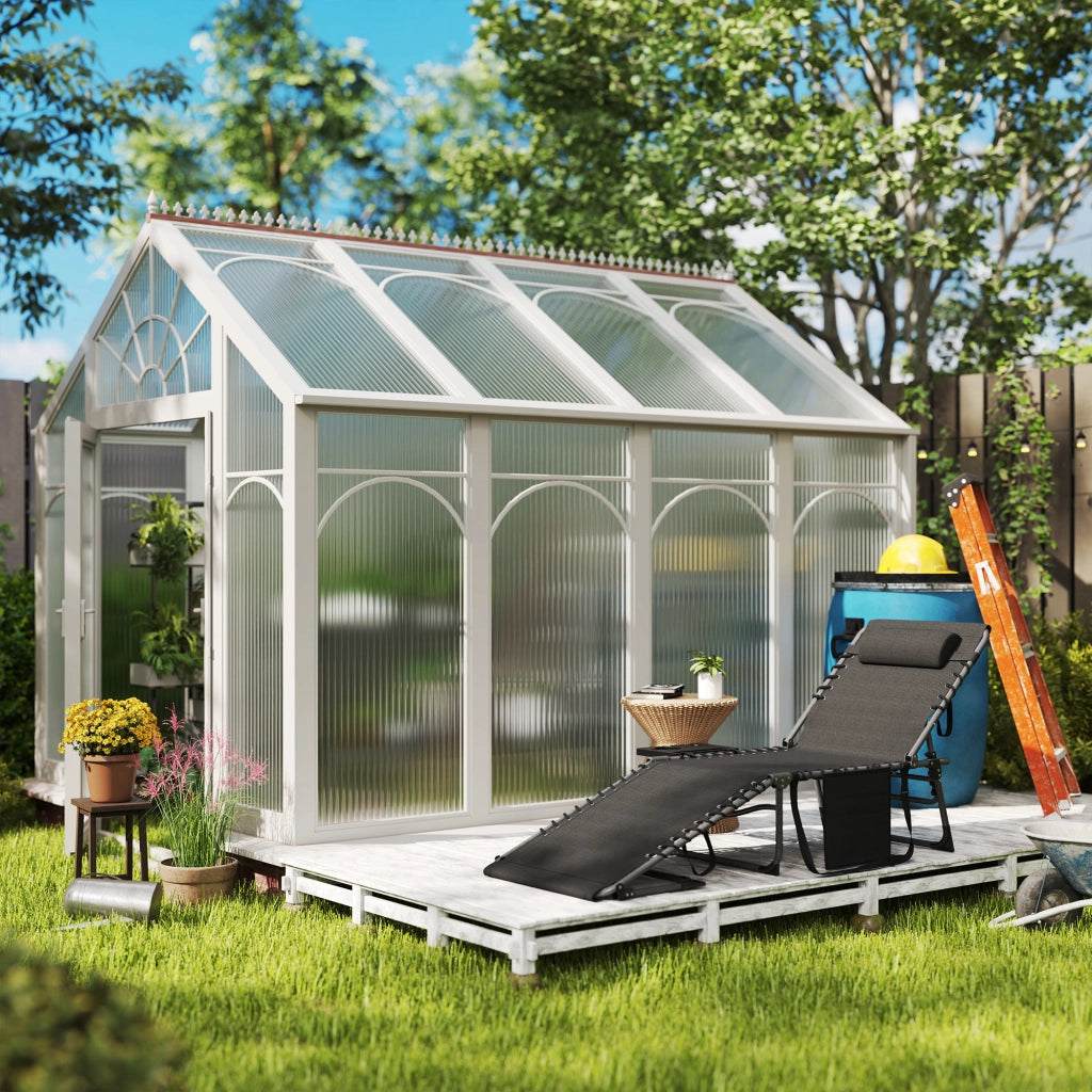 Poltrona Pieghevole con Schienale Regolabile ¨C Zephmum ¨C Grigio Scuro 190x60x31 cm