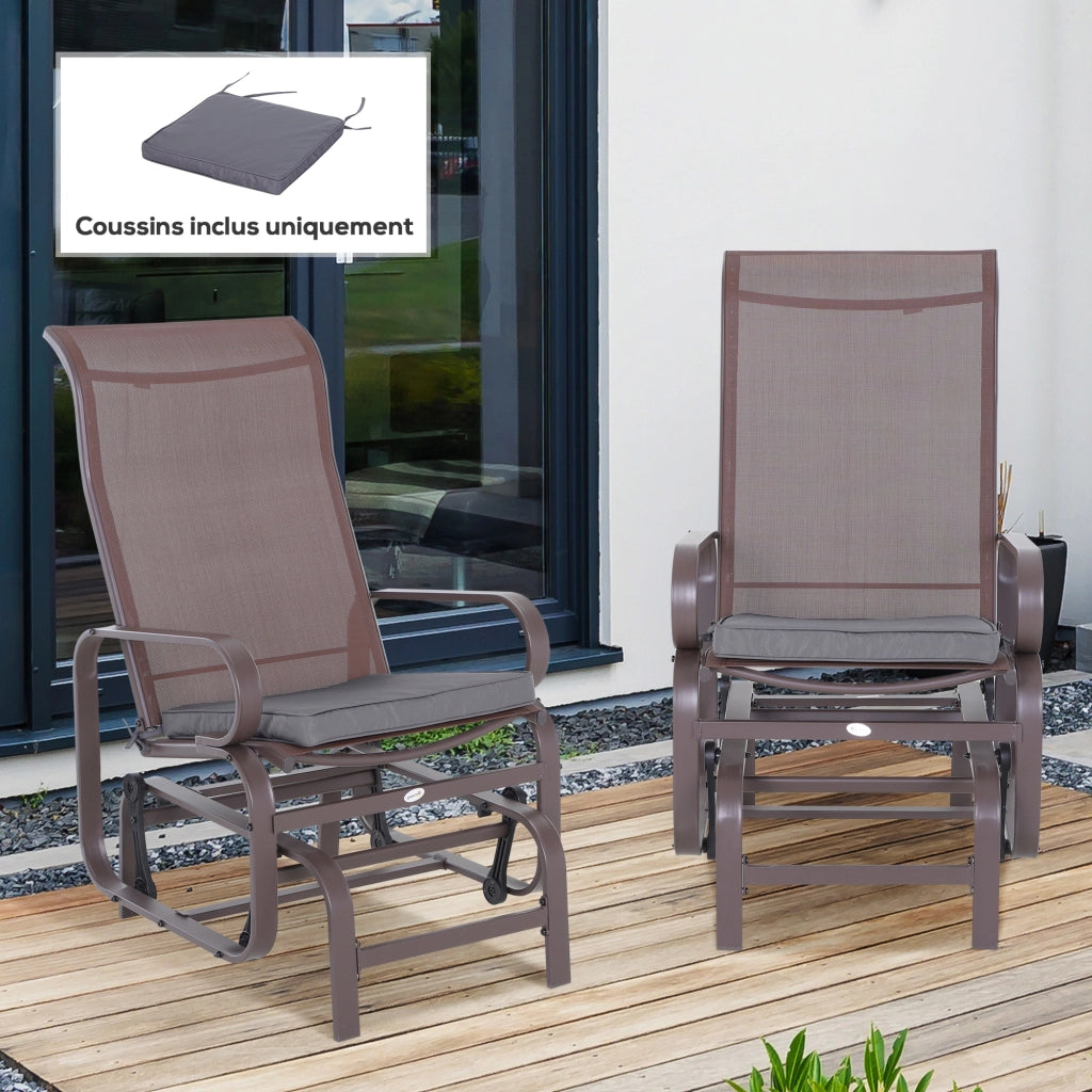 Cuscini per sedie da giardino ¨C zephmum ¨C 2 pezzi, 45x45 cm, grigio scuro, tessuto poliestere