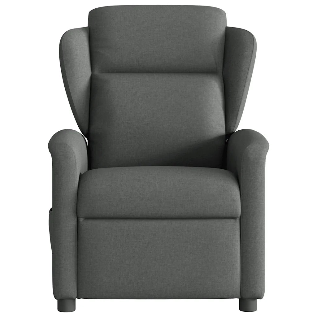 Divano Sedia-Poltrona Reclinabile Massaggio Elettrica Grigio Scuro Tessuto 691876