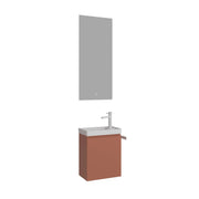 Set mobile lavabo con specchio (2 pezzi) "Ferla 40" - 40 x 22 x 50 cm - Cinnamon opaco