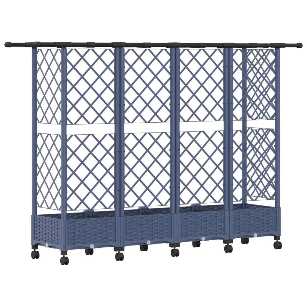 Letto Rialzato con Griglia e Tetto Grigio 202,5 x 40 x 127 cm 3423162