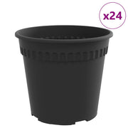 Fioriere | Cassetta per fiori | Vaso Rotondo per Fiori 24 pz Nero ? 17 x 14 cm Plastica