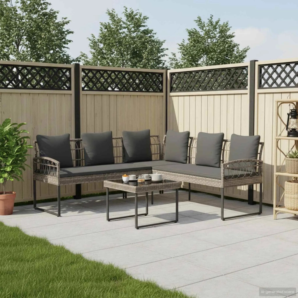 Set di Divano da Giardino con cuscino 2 pcs Grigio