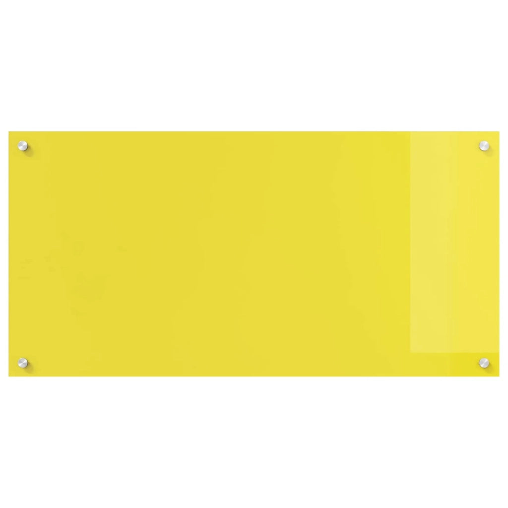 Paraschizzi moderno per cucina 100 x 50 cm resistente al calore facile da installare in vetro temperato giallo 02_0058469