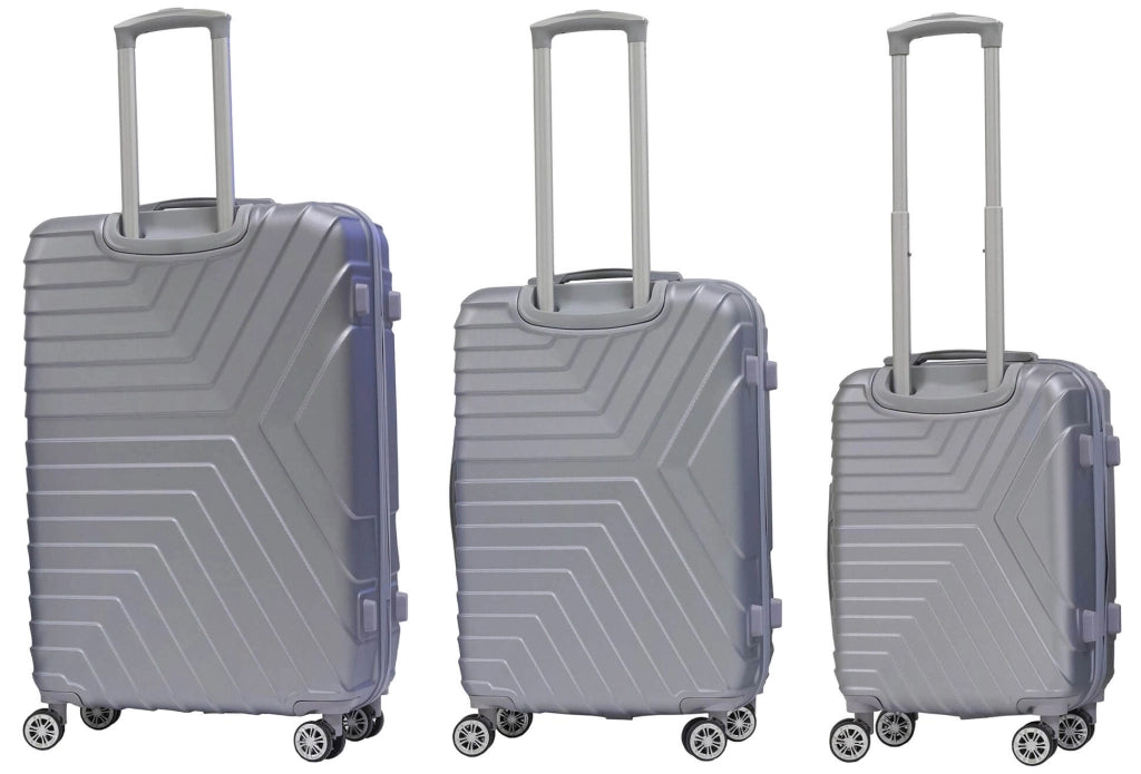 Set 3 Valigie Trolley Rigide in ABS 4 Ruote TSA Ravizzoni Calipso Silver