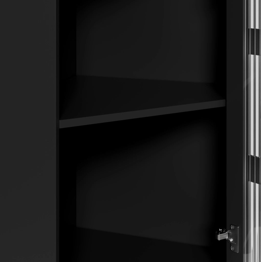 Credenza angolare nera con LED e app