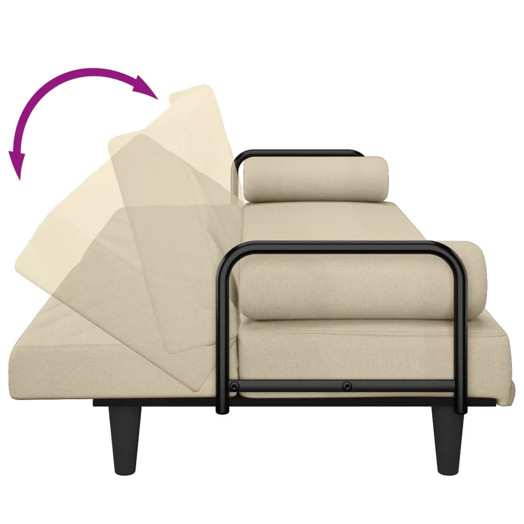 Divano letto | Sof¨¤ letto | Letto singolo con Braccioli Crema in Tessuto