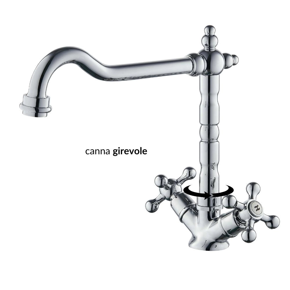 Rubinetto monoforo ottone cucina england two cromato erogazione orientabile *** confezione 1